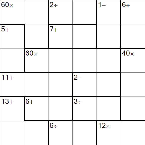 Calcudoku - Hard