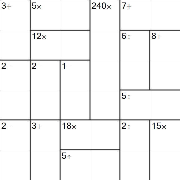 Calcudoku - Difícil