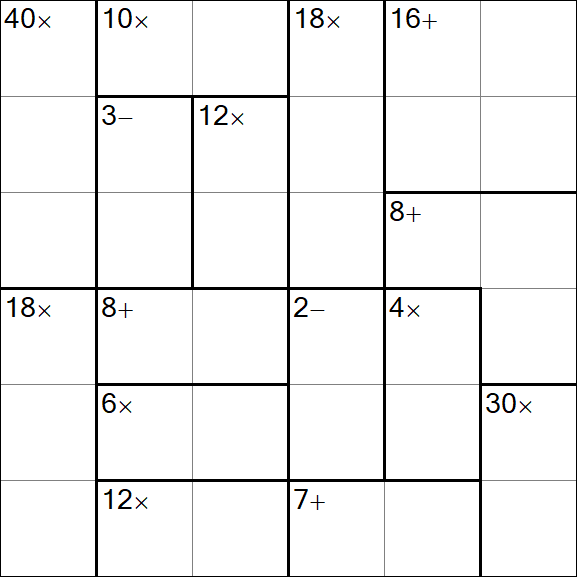 Calcudoku - Hard