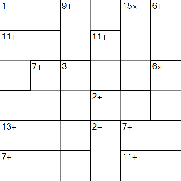 Calcudoku - Difficile