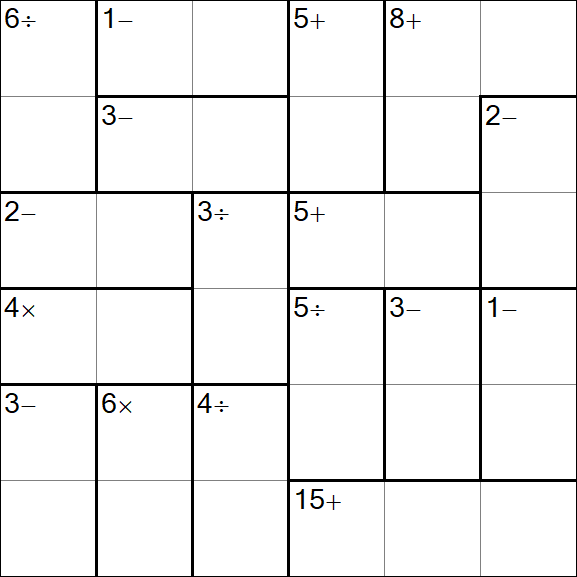 Calcudoku - Difícil