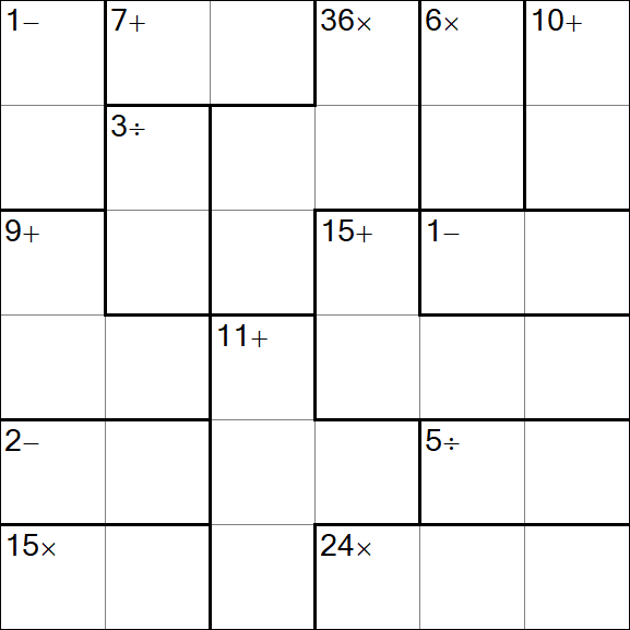 Calcudoku - Difficile