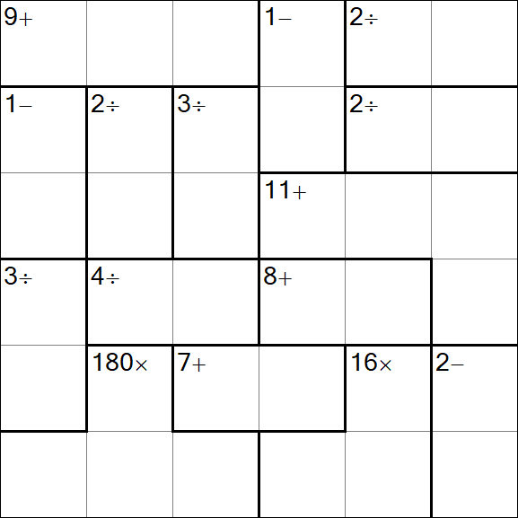 Calcudoku - Difficile