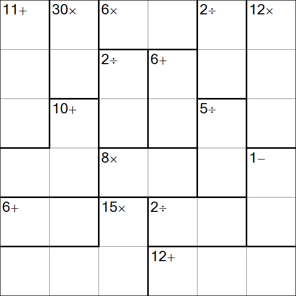 Calcudoku - Difficile