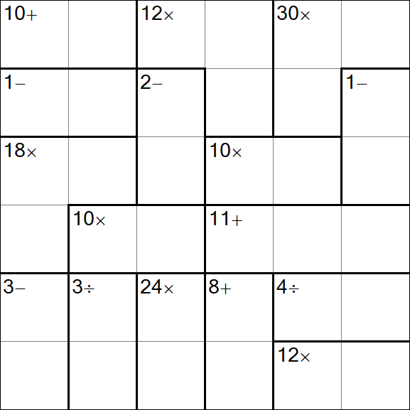 Calcudoku - Difficile