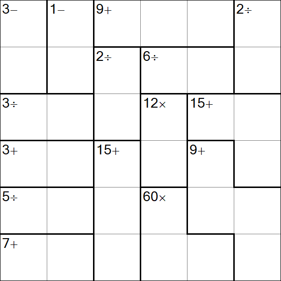 Calcudoku - Hard