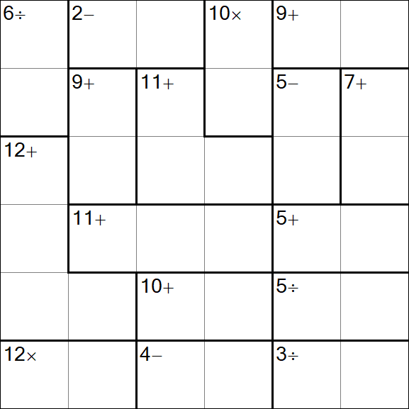 Calcudoku - Difficile