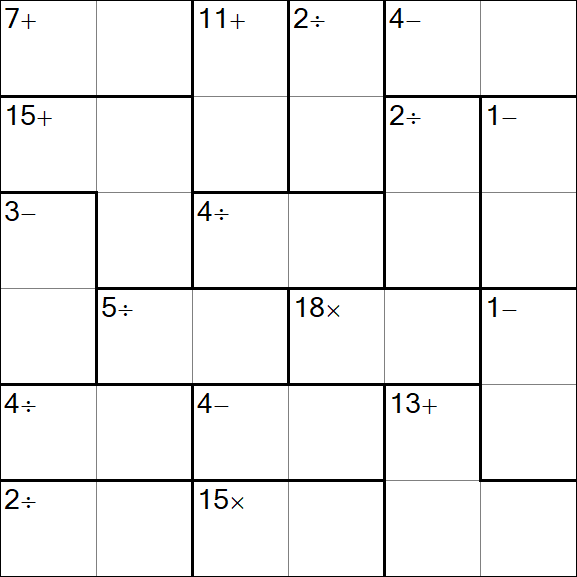 Calcudoku - Difficile