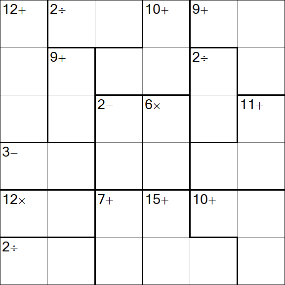 Calcudoku - Difficile