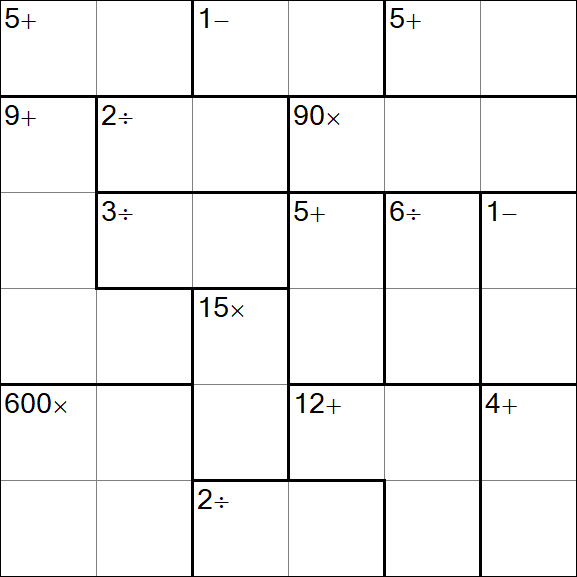 Calcudoku - Difficile