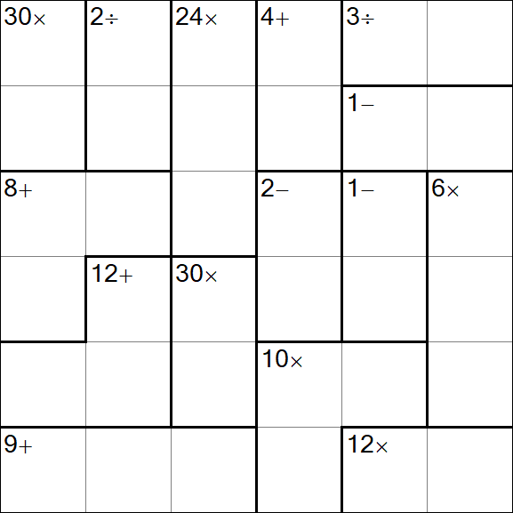 Calcudoku - Difficile