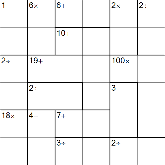 Calcudoku - Difficile