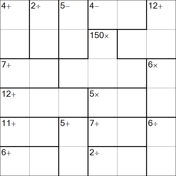 Calcudoku - Difficile
