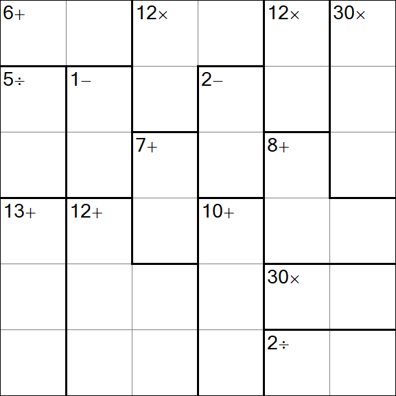 Calcudoku - Difficile
