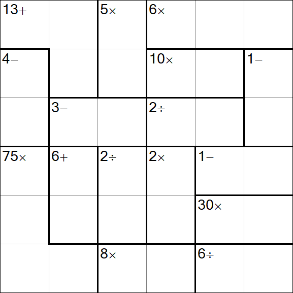 Calcudoku - Difficile