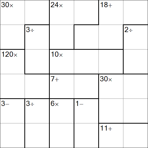 Calcudoku - Difficile