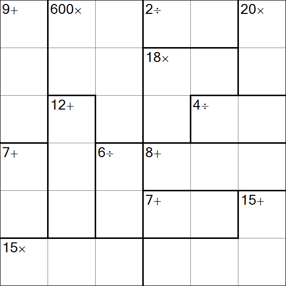 Calcudoku - Difficile