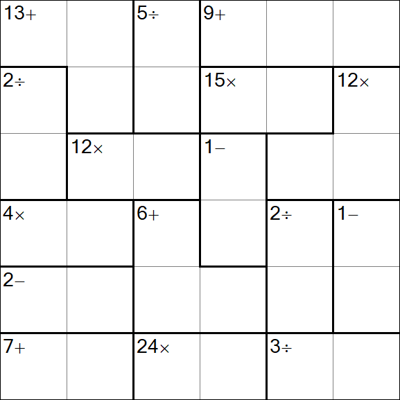 Calcudoku - Difficile