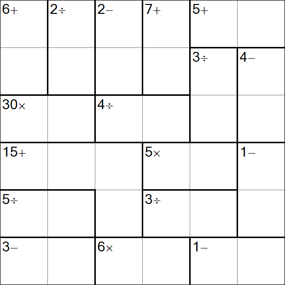 Calcudoku - Difficile