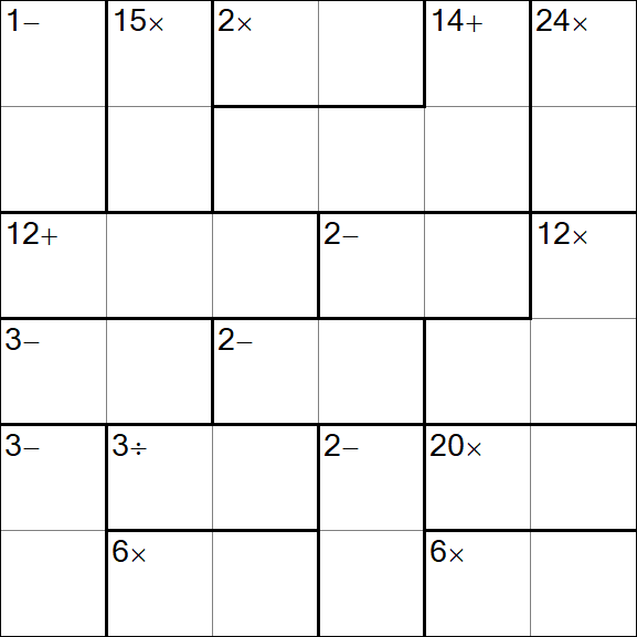 Calcudoku - Difficile