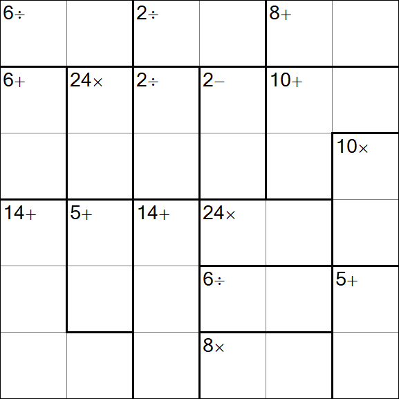 Calcudoku - Difficile