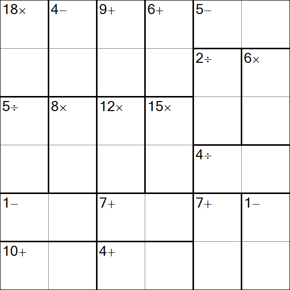 Calcudoku - Difficile