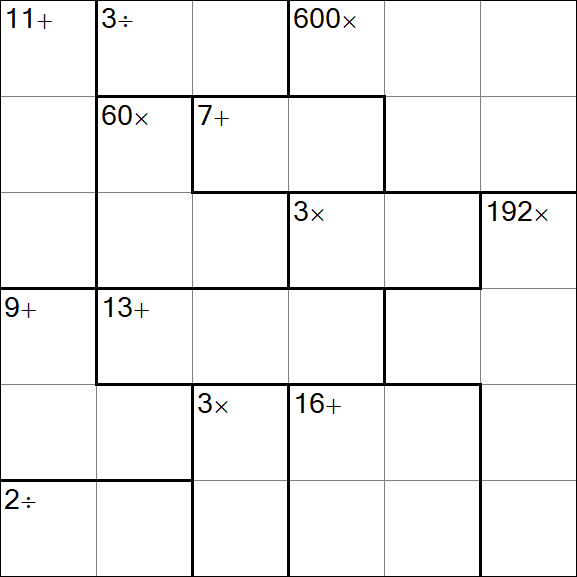 Calcudoku - Difficile