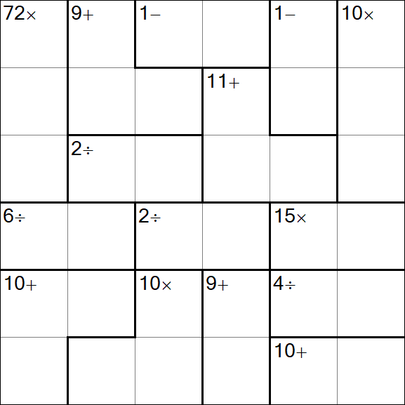 Calcudoku - Hard