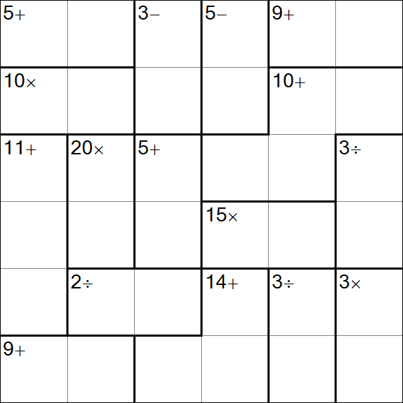 Calcudoku - Difficile