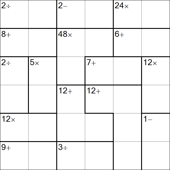 Calcudoku - Difficile