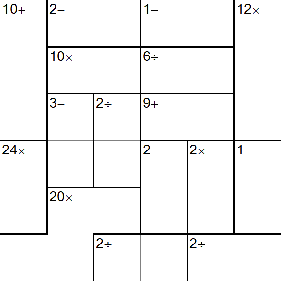 Calcudoku - Difficile