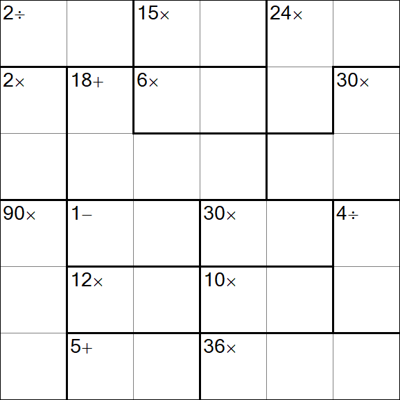 Calcudoku - Difficile