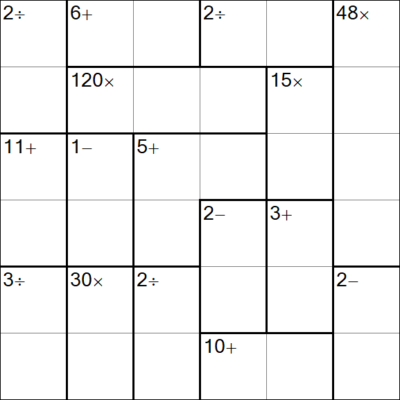 Calcudoku - Difficile