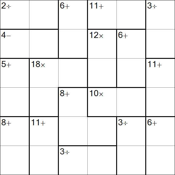 Calcudoku - Difficile