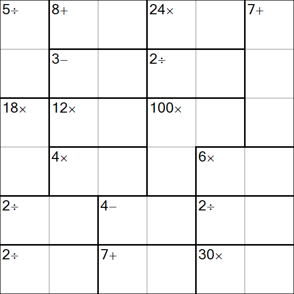 Calcudoku - Difficile