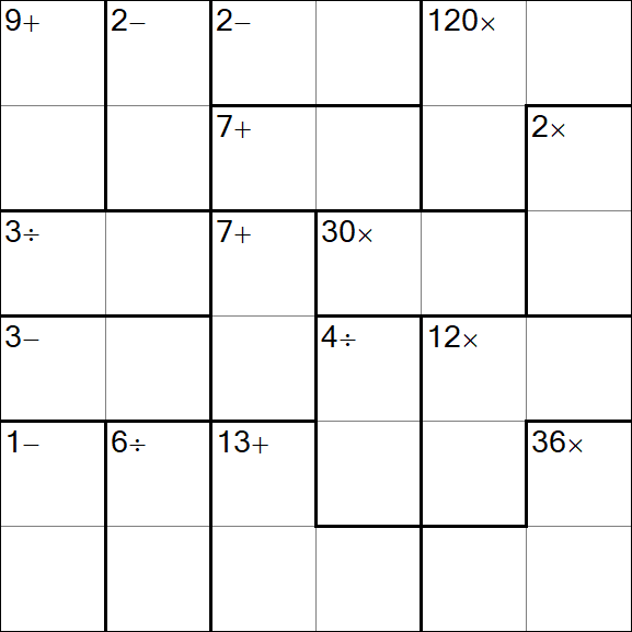 Calcudoku - Difficile