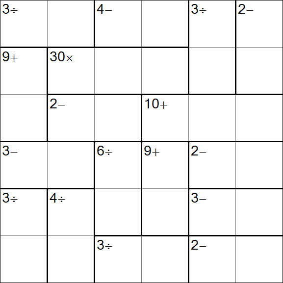 Calcudoku - Difícil