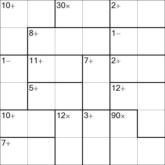 Calcudoku - Difficile
