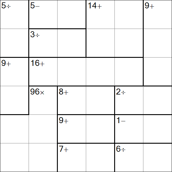 Calcudoku - Difficile