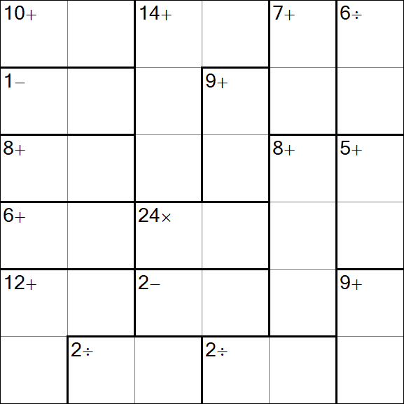 Calcudoku - Difficile