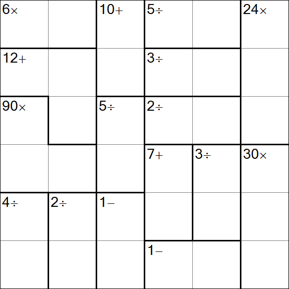 Calcudoku - Difficile