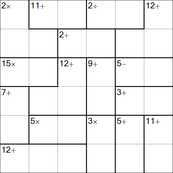 Calcudoku - Difficile