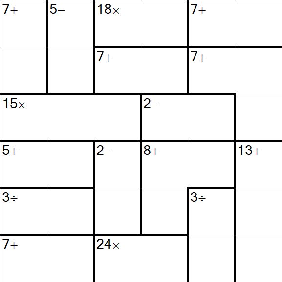 Calcudoku - Difícil