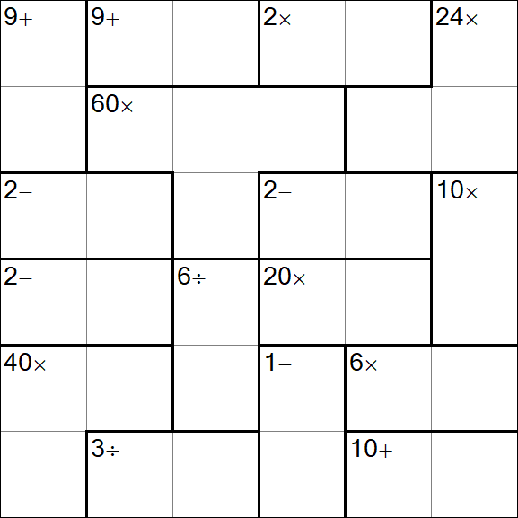 Calcudoku - Difficile