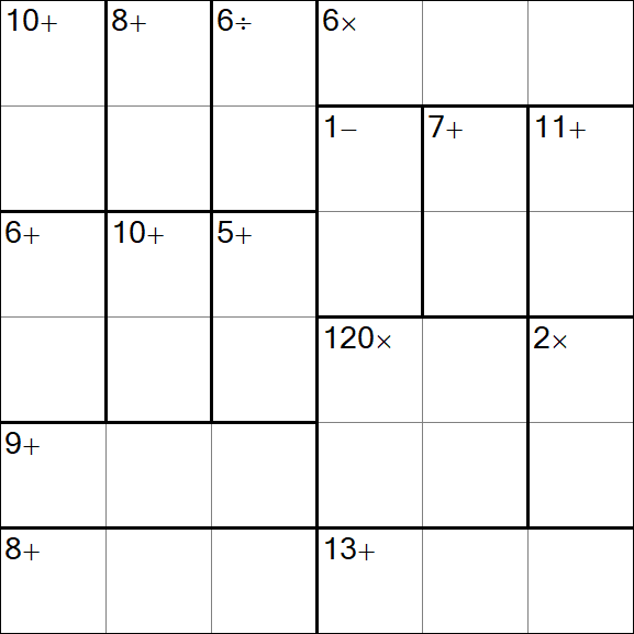 Calcudoku - Difficile