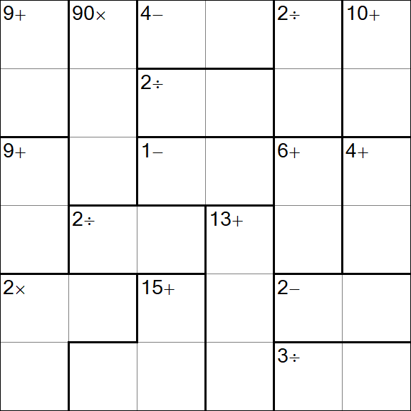 Calcudoku - Difficile