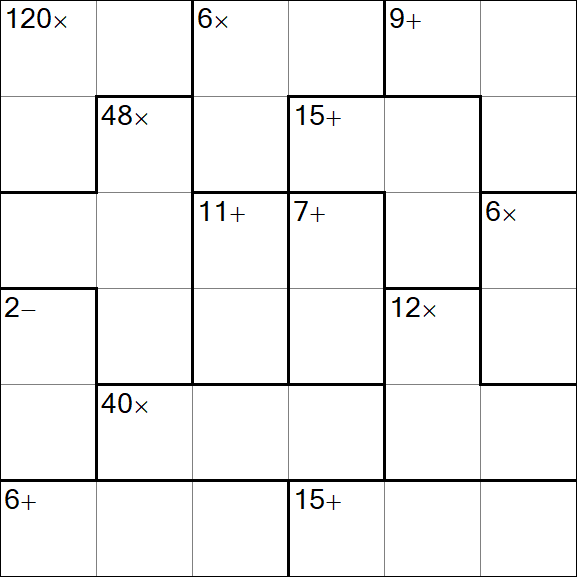 Calcudoku - Difficile