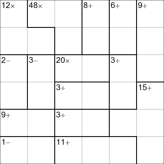 Calcudoku - Difficile