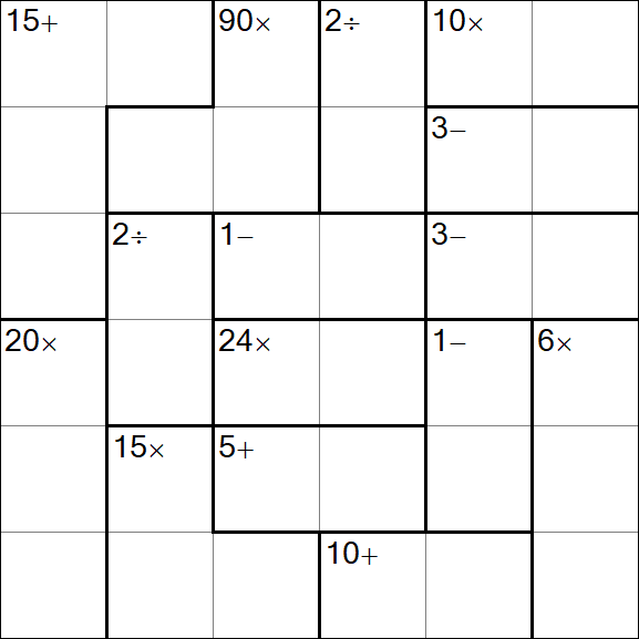 Calcudoku - Difficile