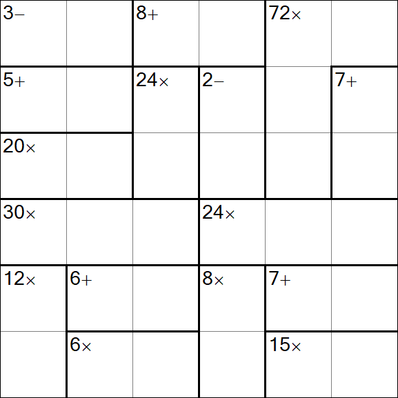 Calcudoku - Difficile